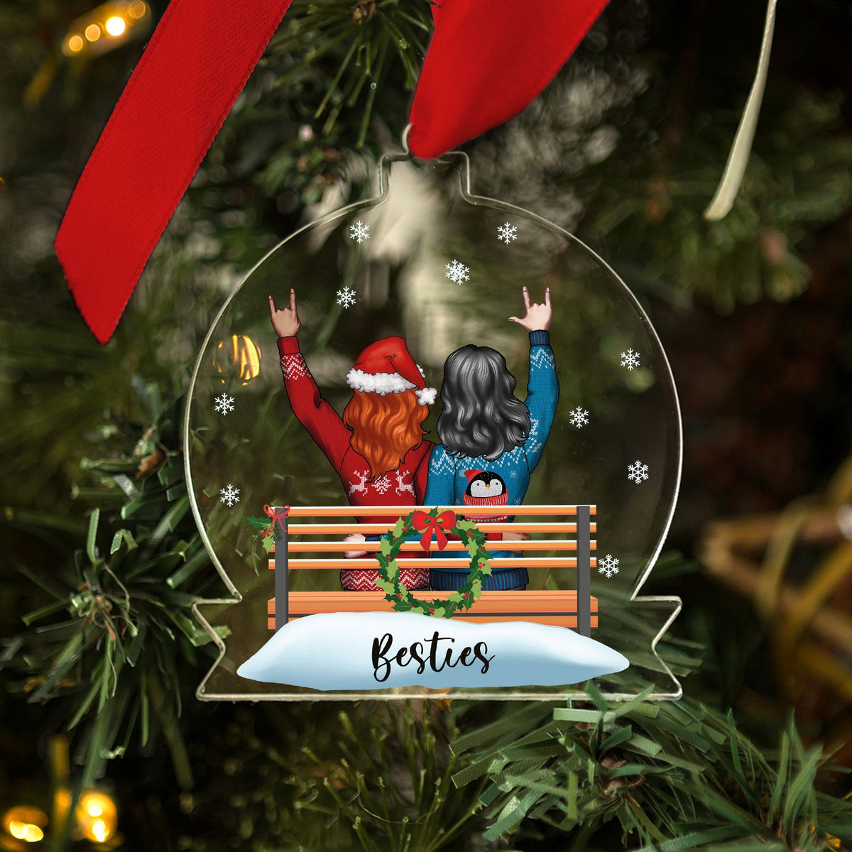Christbaumschmuck aus Acryl - Konfigurator Freundinnen - Weihnachtsanhänger