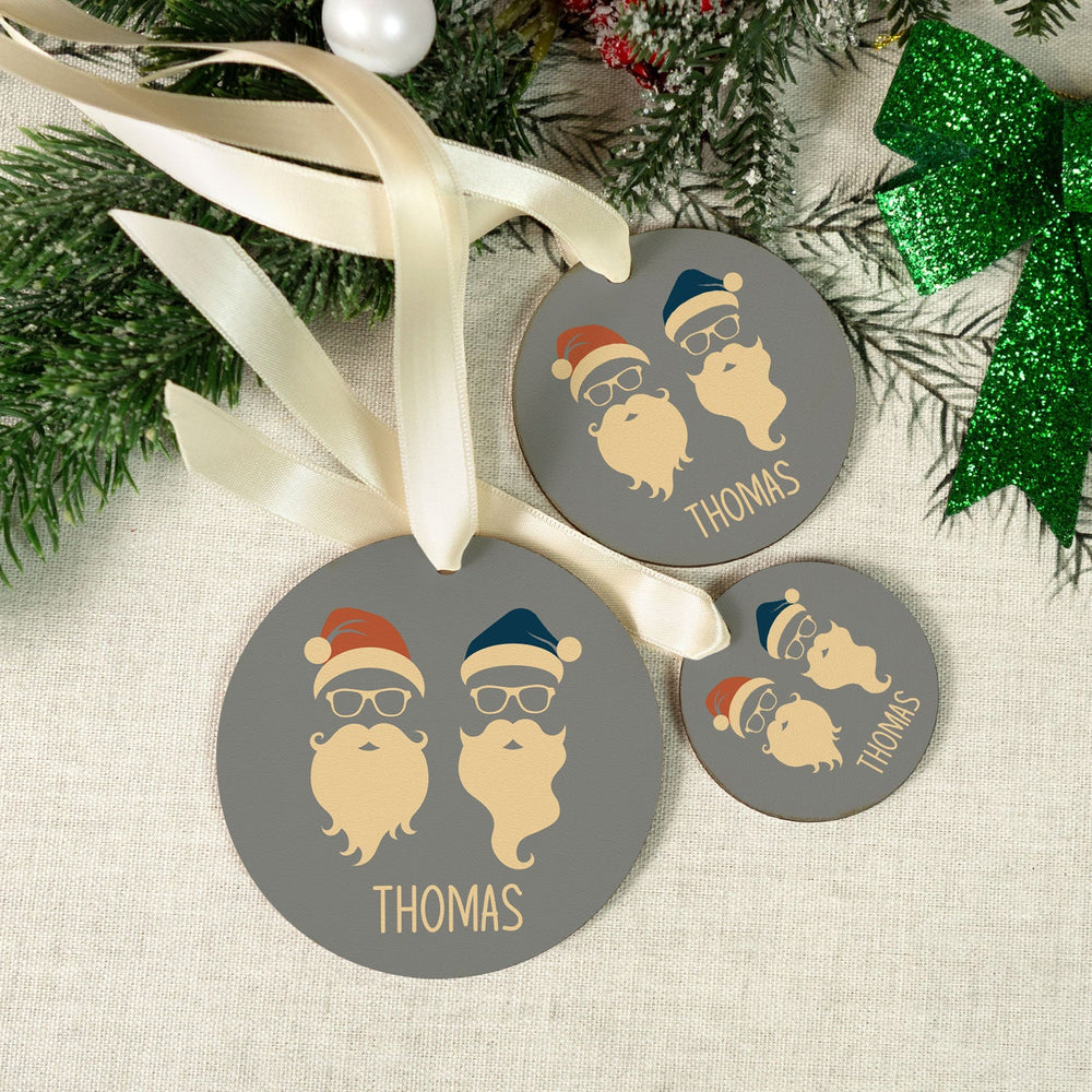 Christbaumschmuck aus Holz – Cool Santa – Weihnachtsanhänger mit Namen
