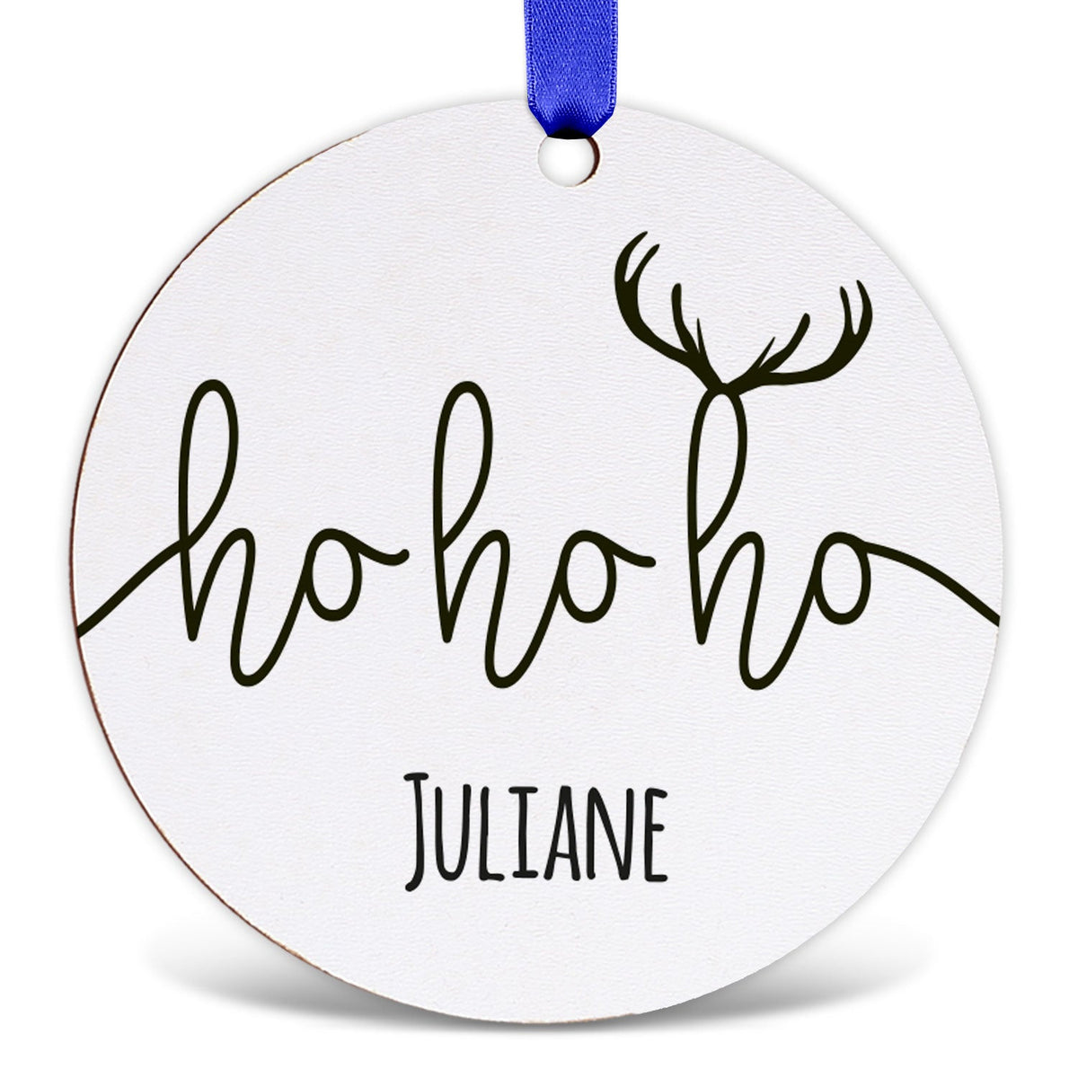 Christbaumschmuck aus Holz - Hohoho - Weihnachtsanhänger mit Namen