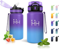 Thermosflasche Mit Strohhalm 500Ml, Trinkflasche Edelstahl Kohlensäure Geeignet, Bpa-Frei, Isolierflasche Auslaufsicher Doppelwandig, Wasserflasche Für Schule, Camping, Maedchen, Schule