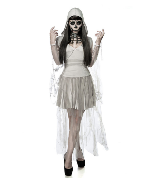 Halloween Zombie-Kostüm für Erwachsene – Set mit Hut & Kette in Größe M