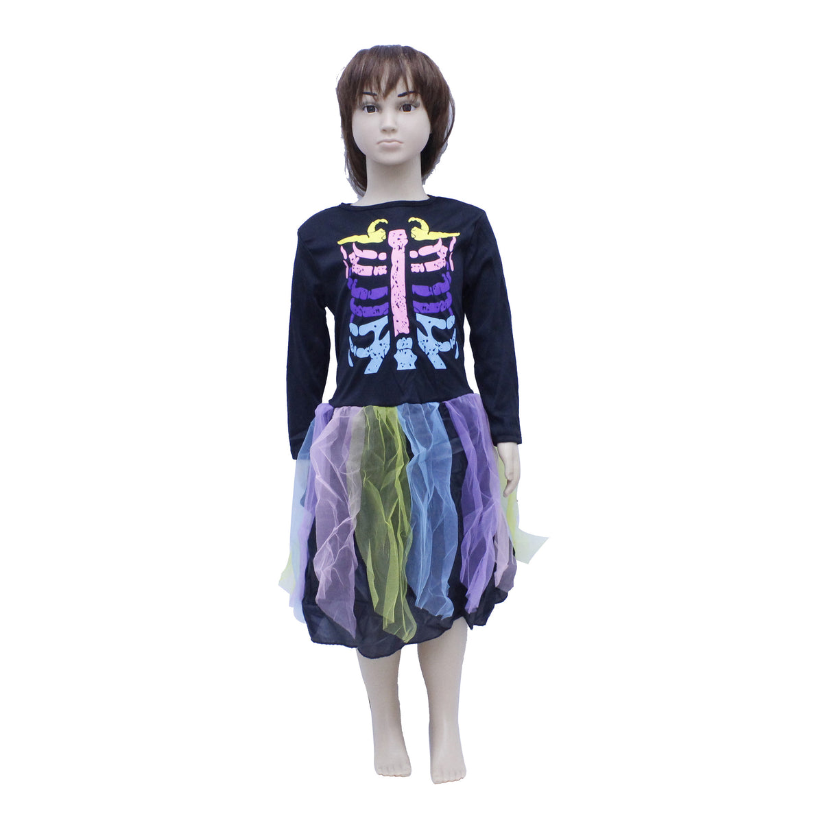 Halloween Skelett-Kostüm für Kinder – Anzug oder Kleid in S bis XL