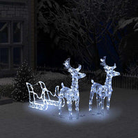 Rentier mit Schlitten, Weihnachtsdeko mit 160 LEDs, 130 cm