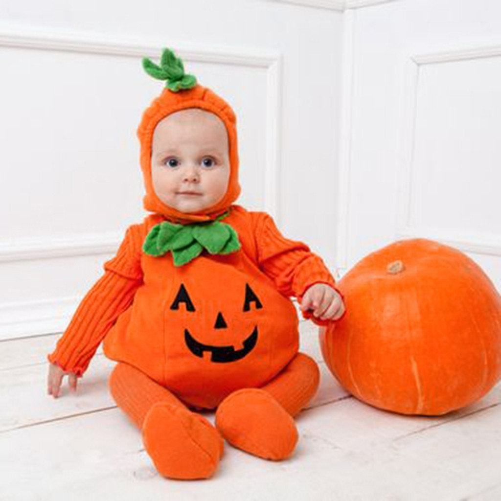 Baby Halloween Kürbis-Kostüm – Orange-Rot für 3 bis 24 Monate