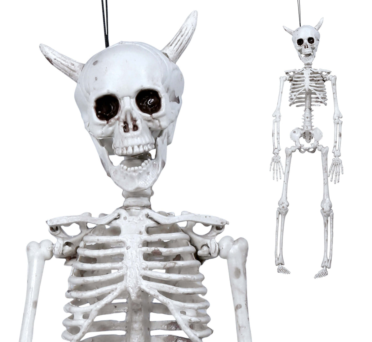 Skelett-Hängefigur mit Hörnern