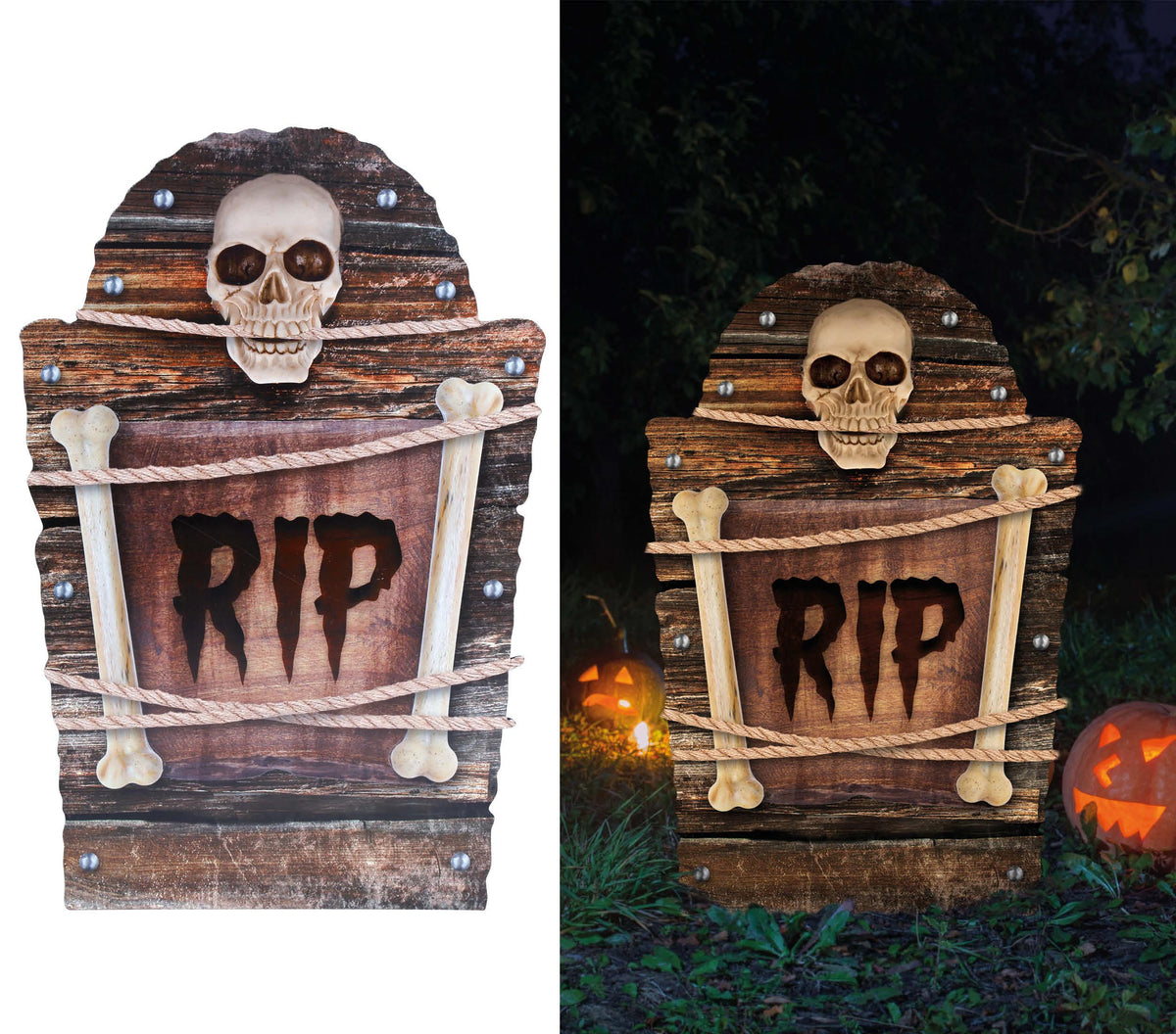 Halloween-Grabstein mit Skelett