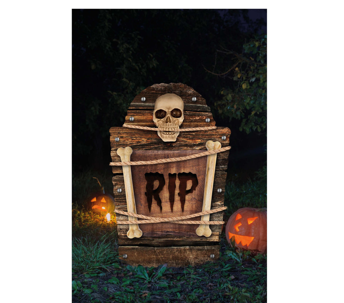 Halloween-Grabstein mit Skelett