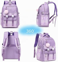 Schulrucksack Teenager Mädchen Damen,17In Leichter Laptop Rucksack Aesthetic Tagesrucksack Geeignet Reise College Arbeit (Lila)