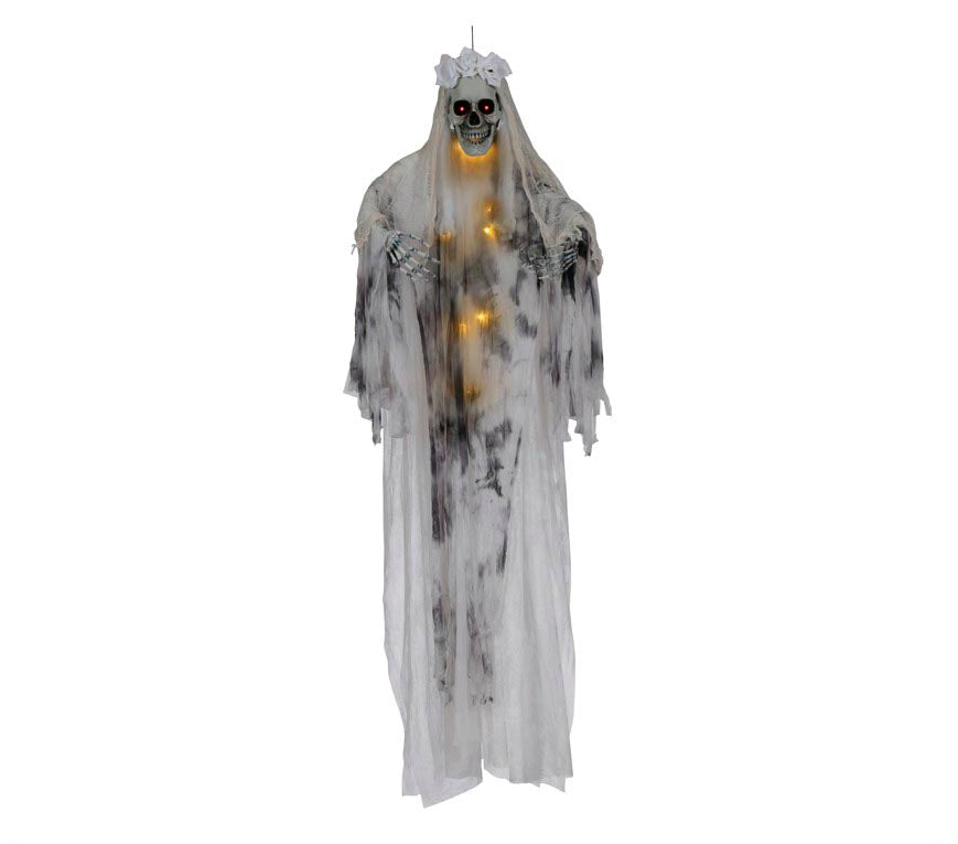 Skelett-Braut als große Hängefigur – Halloween-Deko