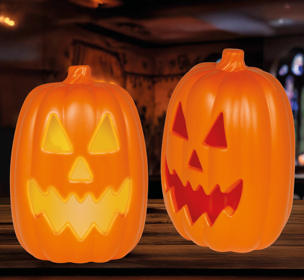 Leuchtender Halloween-Kürbis mit Licht & Sound
