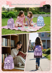 Schulrucksack Teenager Mädchen Damen,17In Leichter Laptop Rucksack Aesthetic Tagesrucksack Geeignet Reise College Arbeit (Lila)