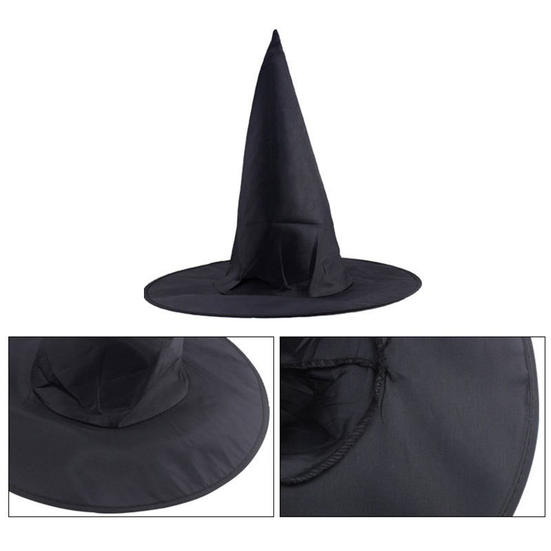 Halloween Zaubererhut Schwarz – Hexen- & Magierhut für Kinder und Erwachsene