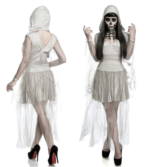 Halloween Zombie-Kostüm für Erwachsene – Set mit Hut & Kette in Größe M
