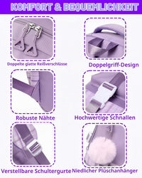 Schulrucksack Teenager Mädchen Damen,17In Leichter Laptop Rucksack Aesthetic Tagesrucksack Geeignet Reise College Arbeit (Lila)