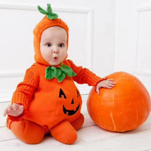 Baby Halloween Kürbis-Kostüm – Orange-Rot für 3 bis 24 Monate