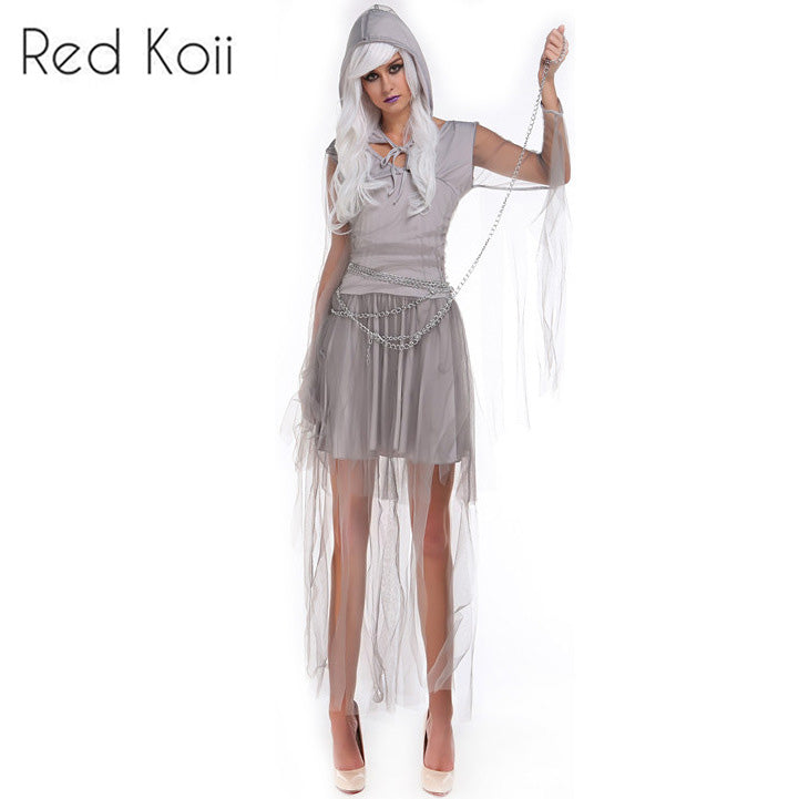 Halloween Zombie-Kostüm für Erwachsene – Set mit Hut & Kette in Größe M