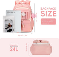 Amythe Schultasche Mädchen Rucksack Schule Mädchen, Atmungsaktiv Schulrucksack Für Mädche 1. - 5. Klasse, Lässiger Schulranzen Kinder Für Grundschule Mittelschule, Rosa | Atmungsaktiv Schulrucksack Für Mädche, Lässiger Schulranzen Kinder Für Grundschule Mittelschule, Rosa