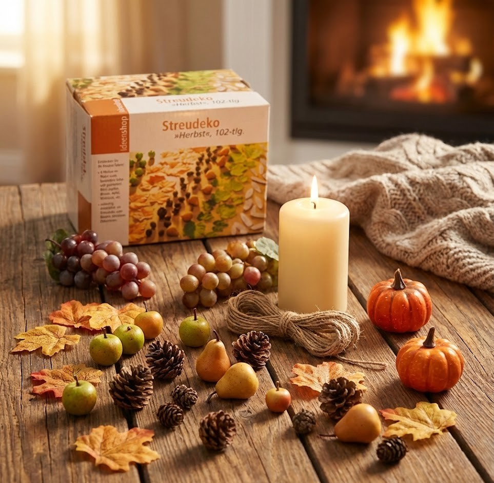 Ideenshop Streudeko Herbst – 102-teiliges Deko-Set für Tisch & Zuhause