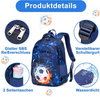 LEDAOU Schulrucksack Junge Teenager Kinder Juvenile Mädchen Daypack Mädchen Freizeitrucksack Backpack Schultaschen-Sets Mit Lunchpaket Und Federmäppchen