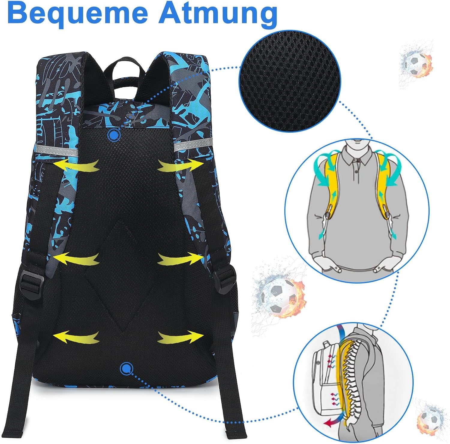 LEDAOU Schulrucksack Junge Teenager Kinder Juvenile Mädchen Daypack Mädchen Freizeitrucksack Backpack