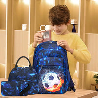 LEDAOU Schulrucksack Junge Teenager Kinder Juvenile Mädchen Daypack Mädchen Freizeitrucksack Backpack Schultaschen-Sets Mit Lunchpaket Und Federmäppchen