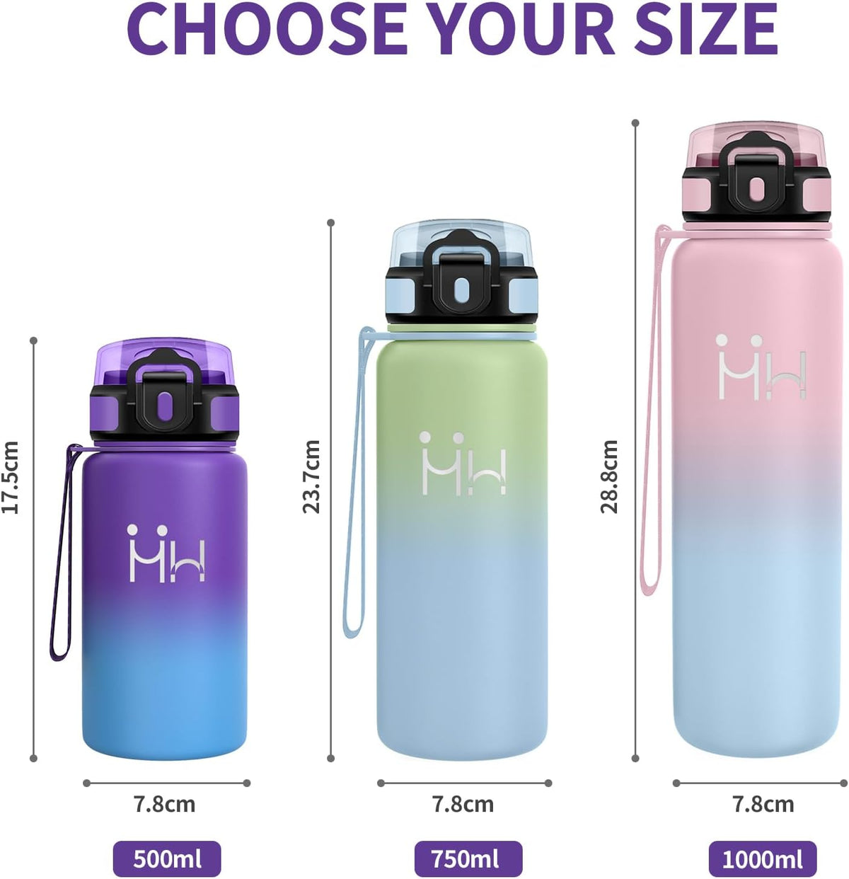 Thermosflasche Mit Strohhalm 500Ml, Trinkflasche Edelstahl Kohlensäure Geeignet, Bpa-Frei, Isolierflasche Auslaufsicher Doppelwandig, Wasserflasche Für Schule, Camping, Maedchen, Schule