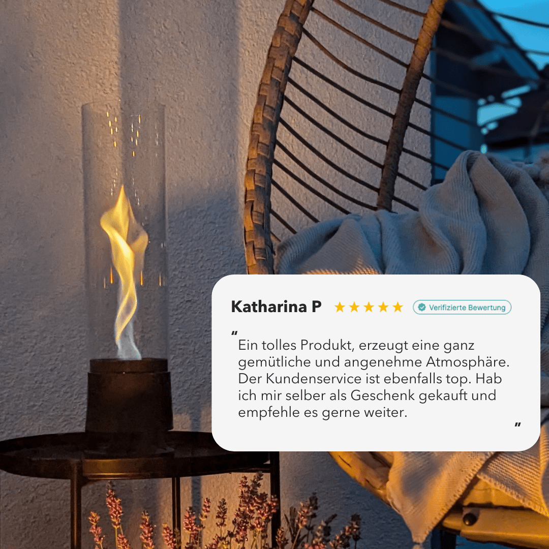 LUCEO Outdoor Standfeuer – Tischfeuer mit Flammenwirbel für Terrasse & Garten