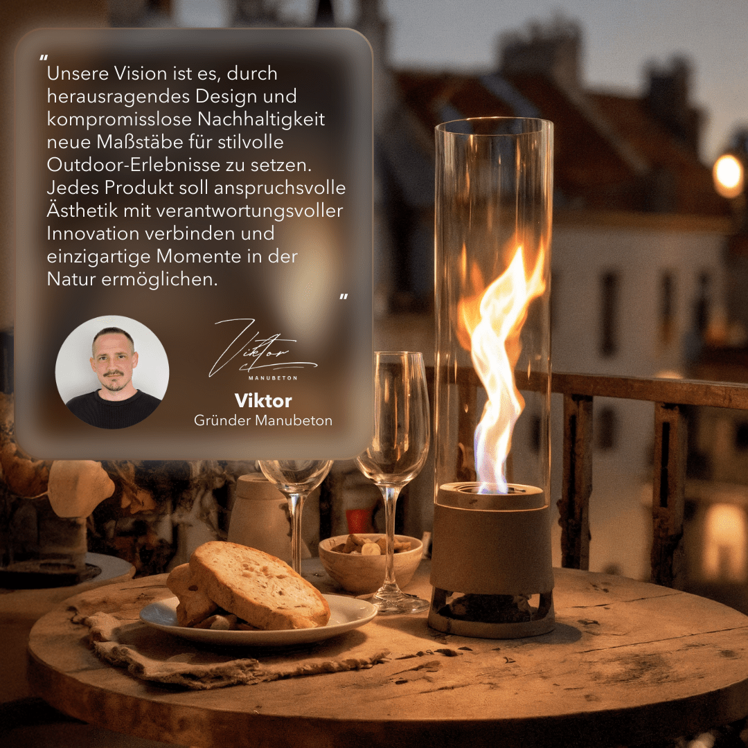 LUCEO Outdoor Standfeuer – Tischfeuer mit Flammenwirbel für Terrasse & Garten