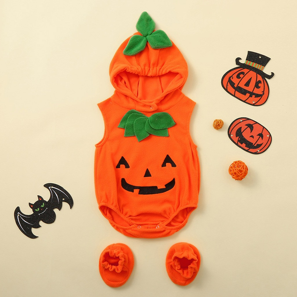 Baby Halloween Kürbis-Kostüm – Orange-Rot für 3 bis 24 Monate