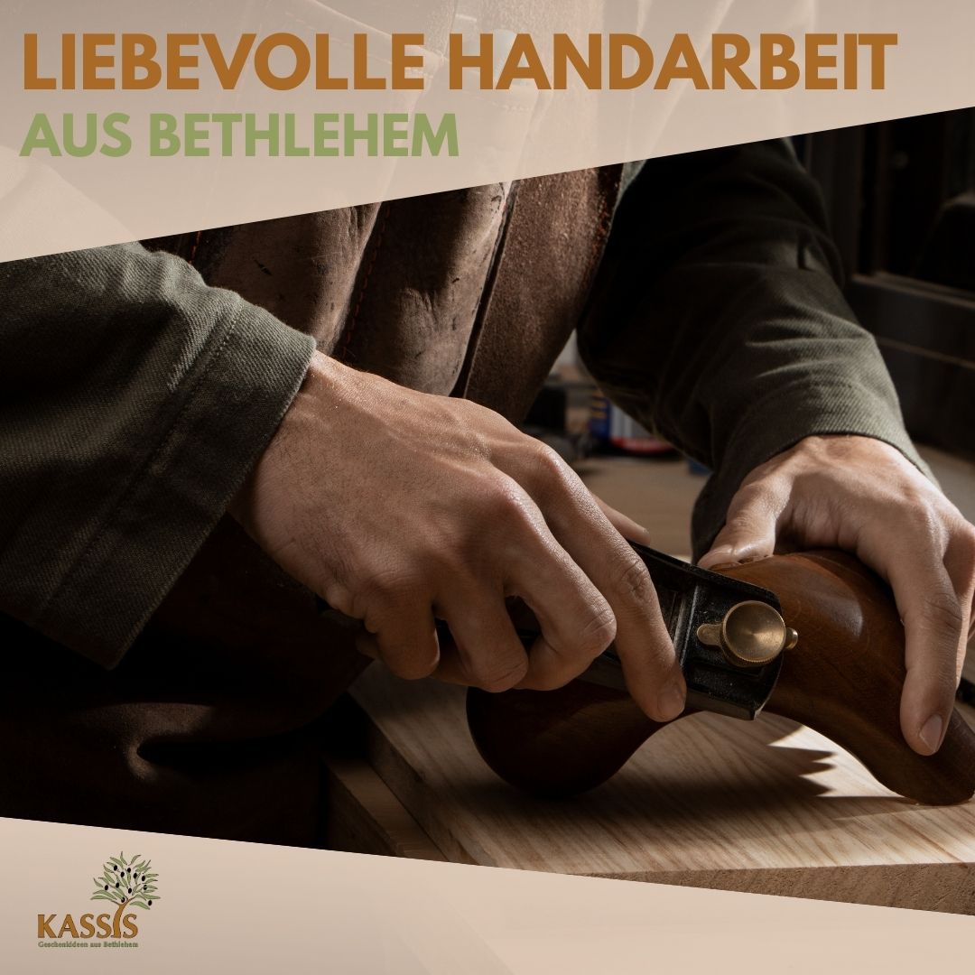 Krippe aus Olivenholz als Puzzle 6,5 cm (ohne Rinde) | Weihnachtsdeko & Geschenk für Advent und Weihnachten