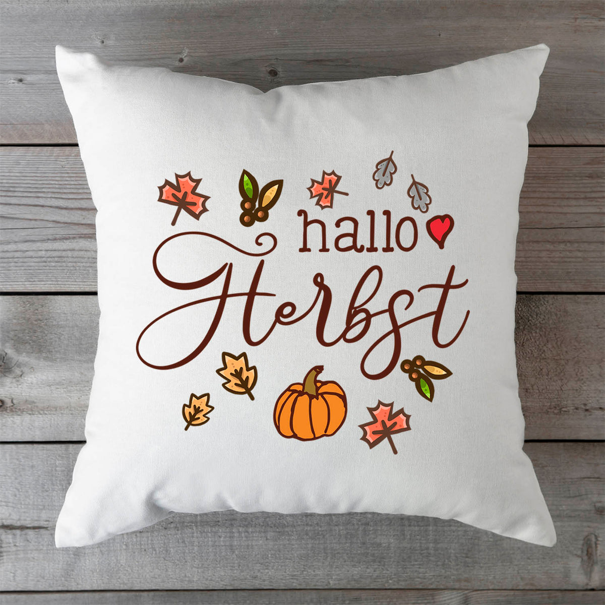 Dekokissen „Hallo Herbst“ – 40 × 40 cm inkl. Kissenfüllung