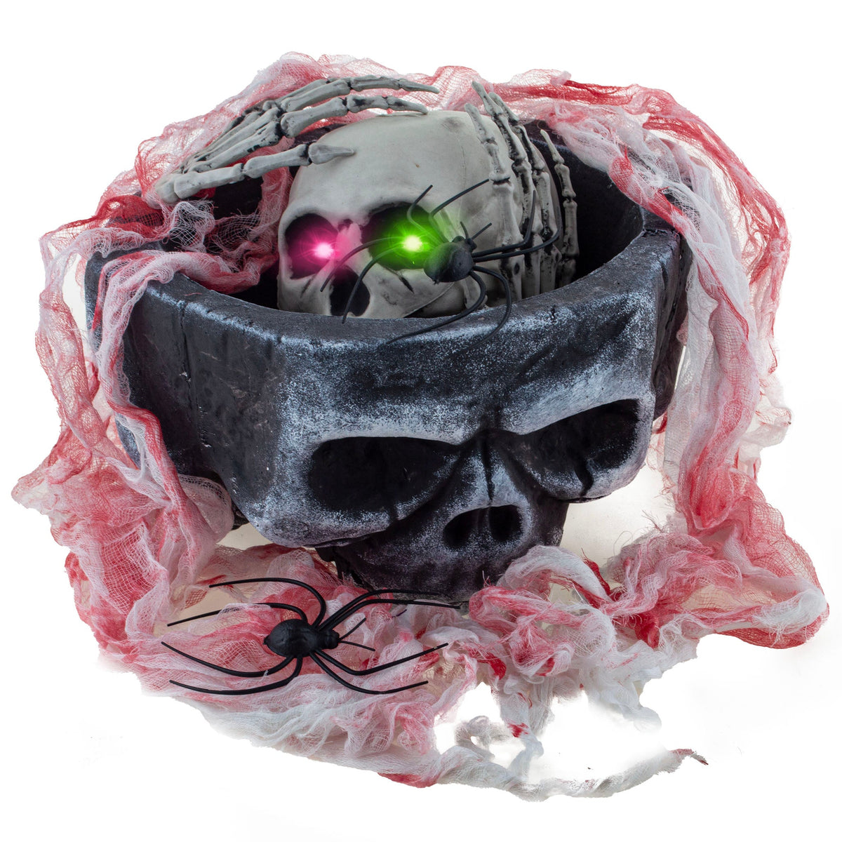 Totenkopf Skelett Dekoration mit Licht - 7-tlg. | 30x60x20cm Halloween