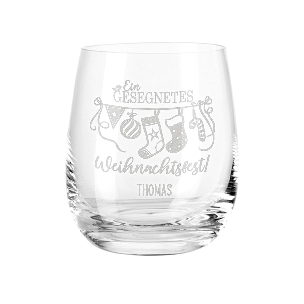 Teelicht mit Gravur - Weihnachtsdeko - Ein gesegnetes Weihnachtsfest - Personalisiert mit Name