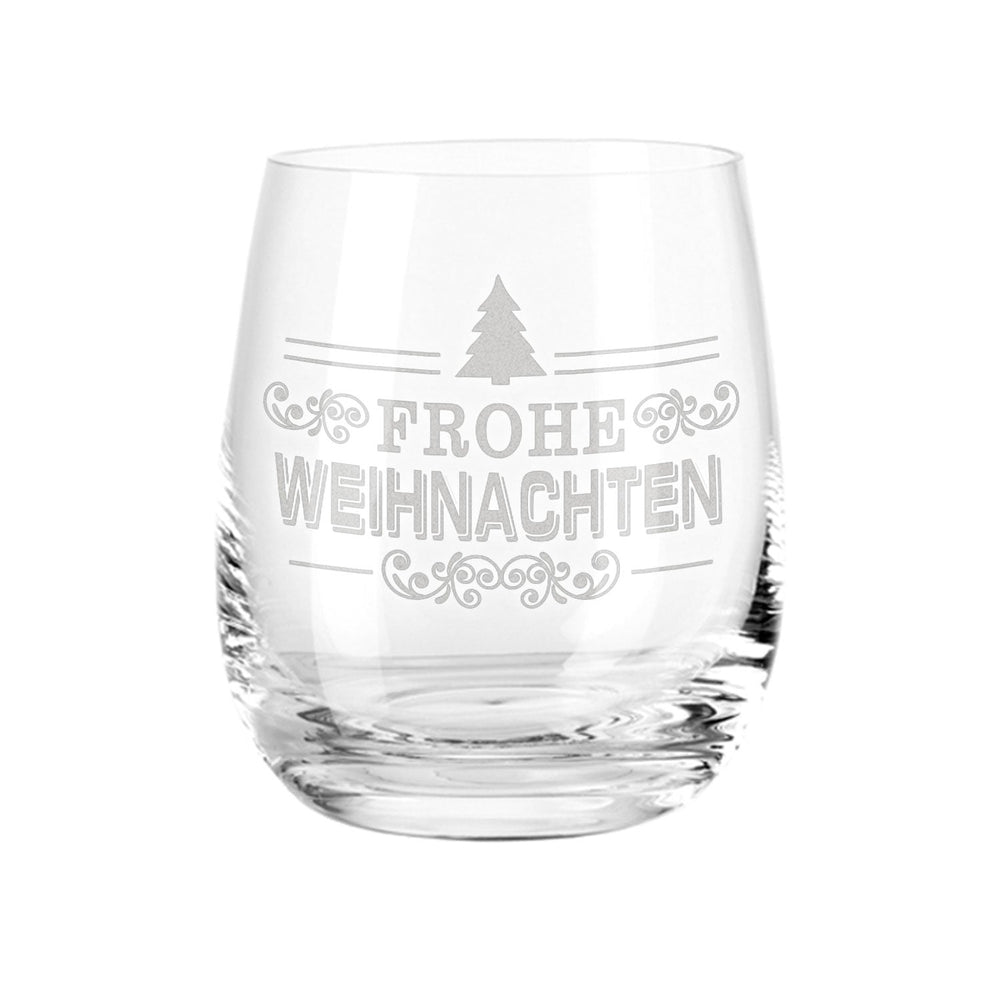 Teelicht mit Gravur - Weihnachtsdeko - Frohe Weihnachten Vintage V2