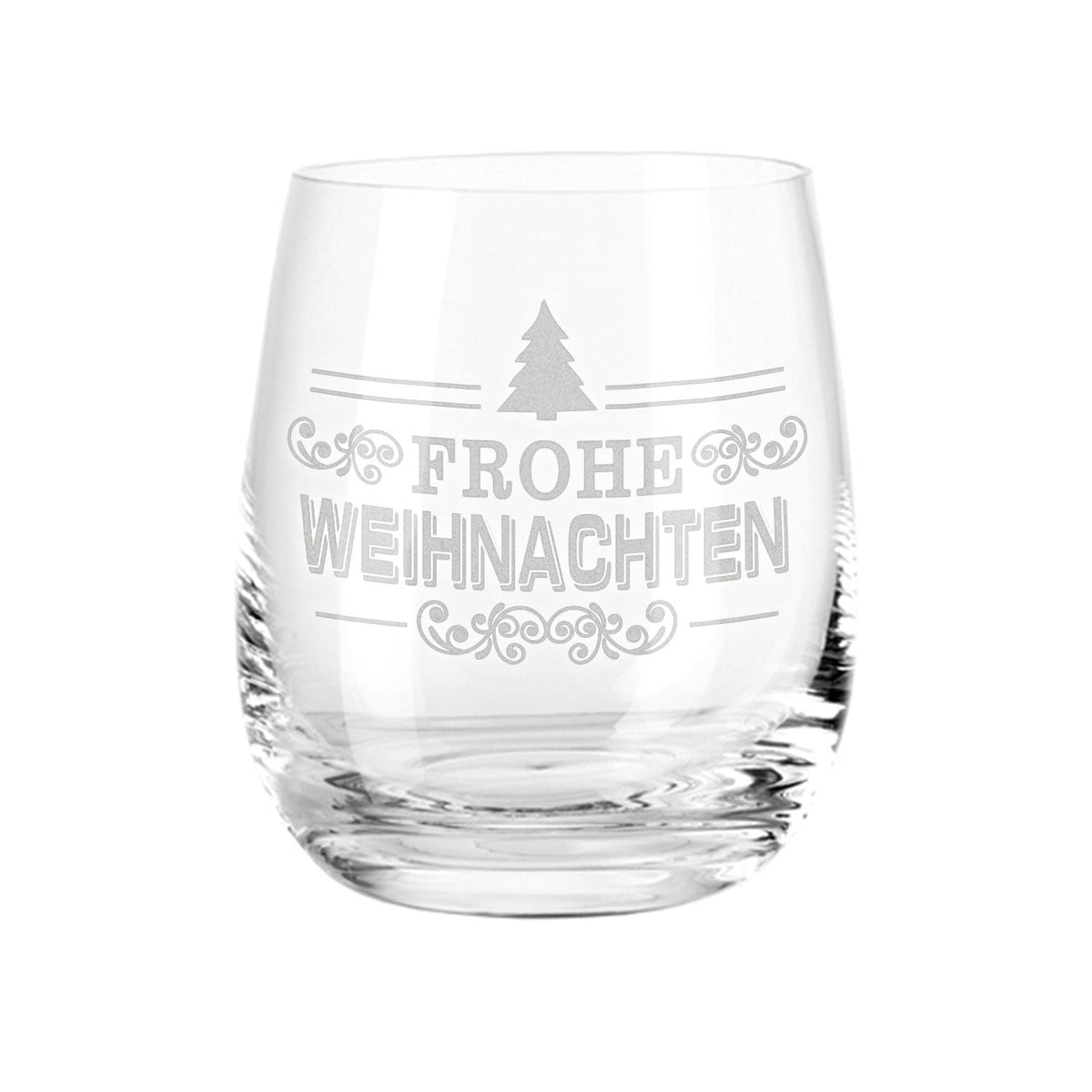 Teelicht mit Gravur - Weihnachtsdeko - Frohe Weihnachten Vintage V2
