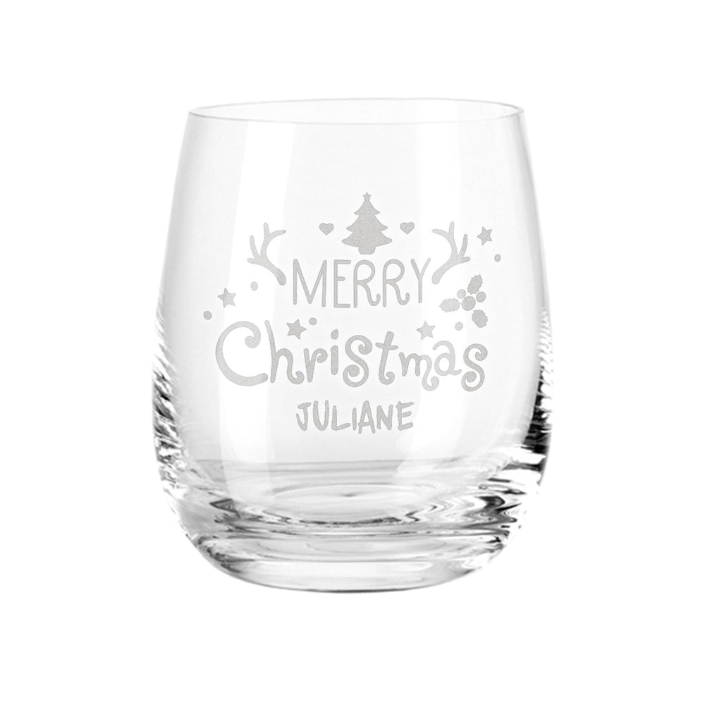 Teelicht mit Gravur - Weihnachtsdeko - Merry Christmas - Personalisiert mit Name