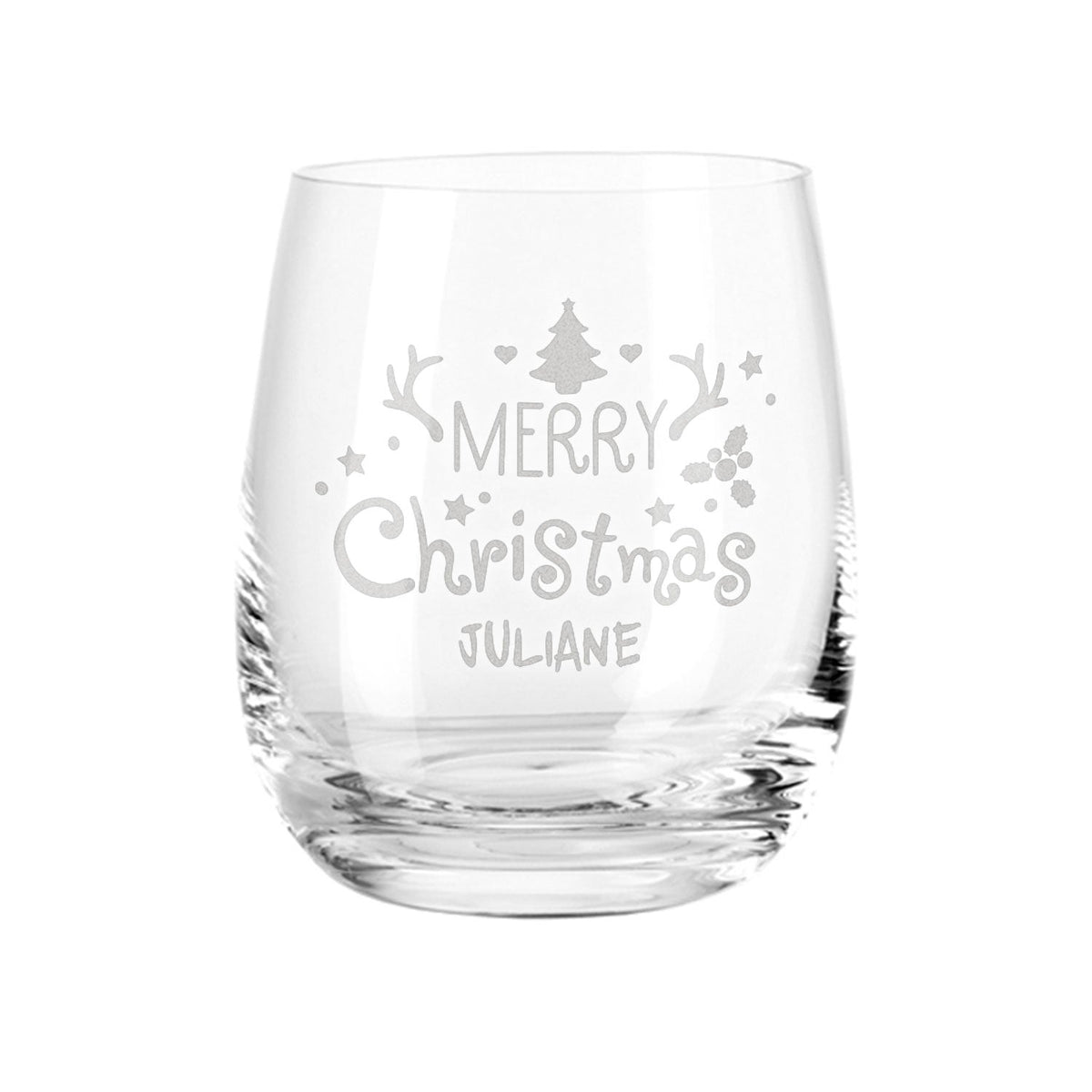 Teelicht mit Gravur - Weihnachtsdeko - Merry Christmas - Personalisiert mit Name