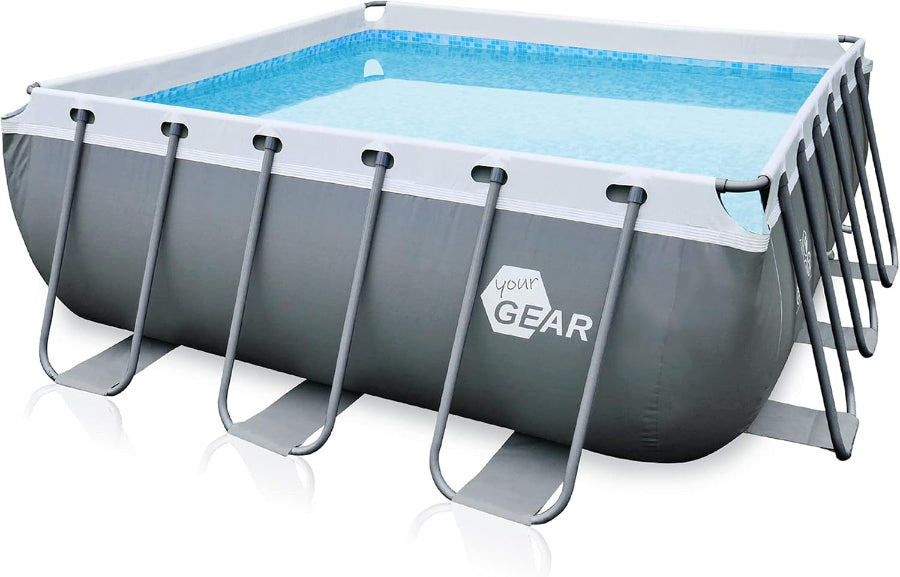 Your GEAR Steel Frame Pool - Div. Modelle/Größen - Rund Rechteckig Oder Quadratisch, 70-122 Cm Hoch Stahlrahmenpool Gartenpool Aufstellpool Schwimmbecken 300X200 300X300 400X200 Ø 366Cm Ø 457Cm
