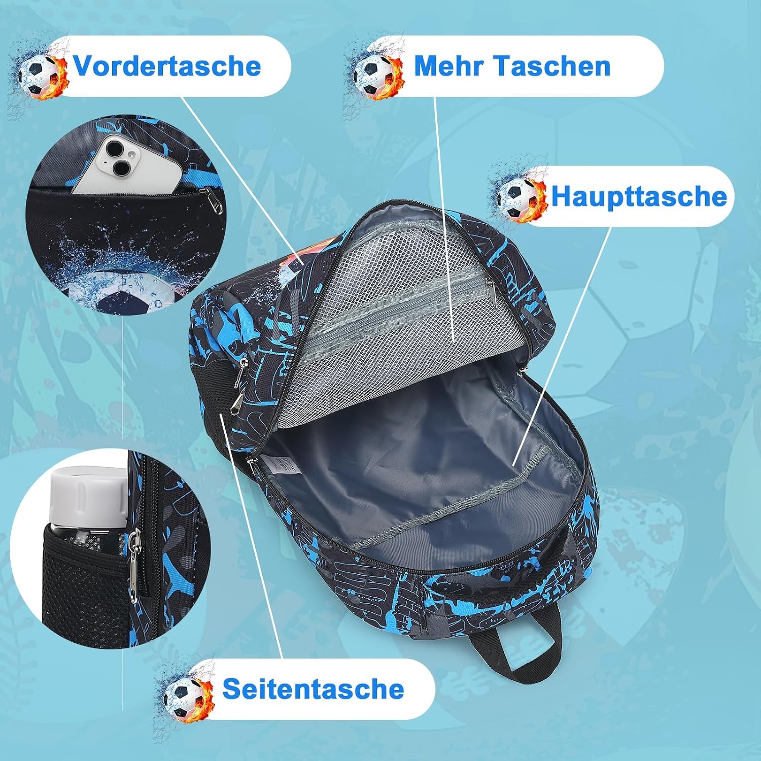 LEDAOU Schulrucksack Junge Teenager Kinder Juvenile Mädchen Daypack Mädchen Freizeitrucksack Backpack