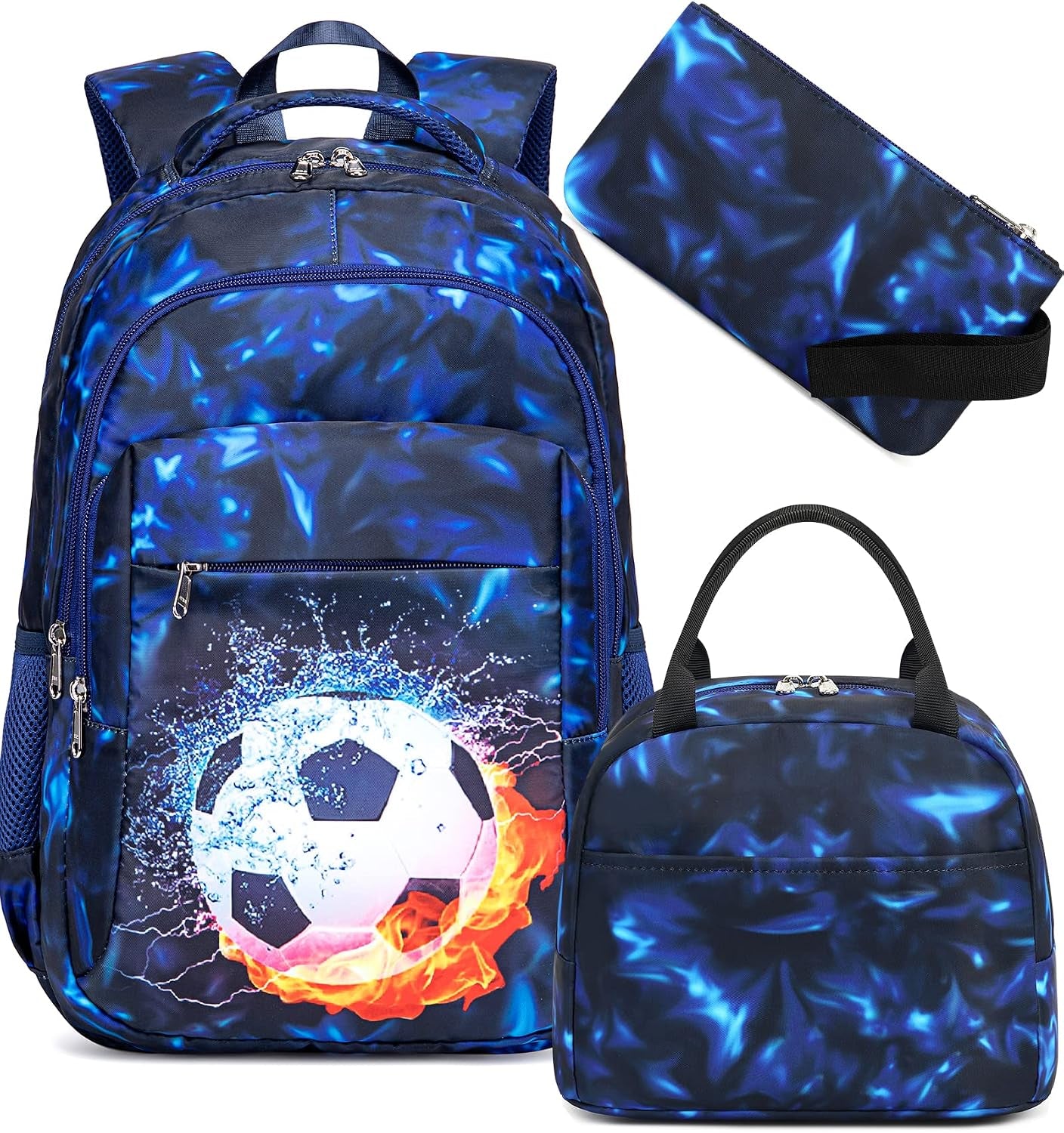 LEDAOU Schulrucksack Junge Teenager Kinder Juvenile Mädchen Daypack Mädchen Freizeitrucksack Backpack Schultaschen-Sets Mit Lunchpaket Und Federmäppchen