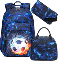 LEDAOU Schulrucksack Junge Teenager Kinder Juvenile Mädchen Daypack Mädchen Freizeitrucksack Backpack Schultaschen-Sets Mit Lunchpaket Und Federmäppchen