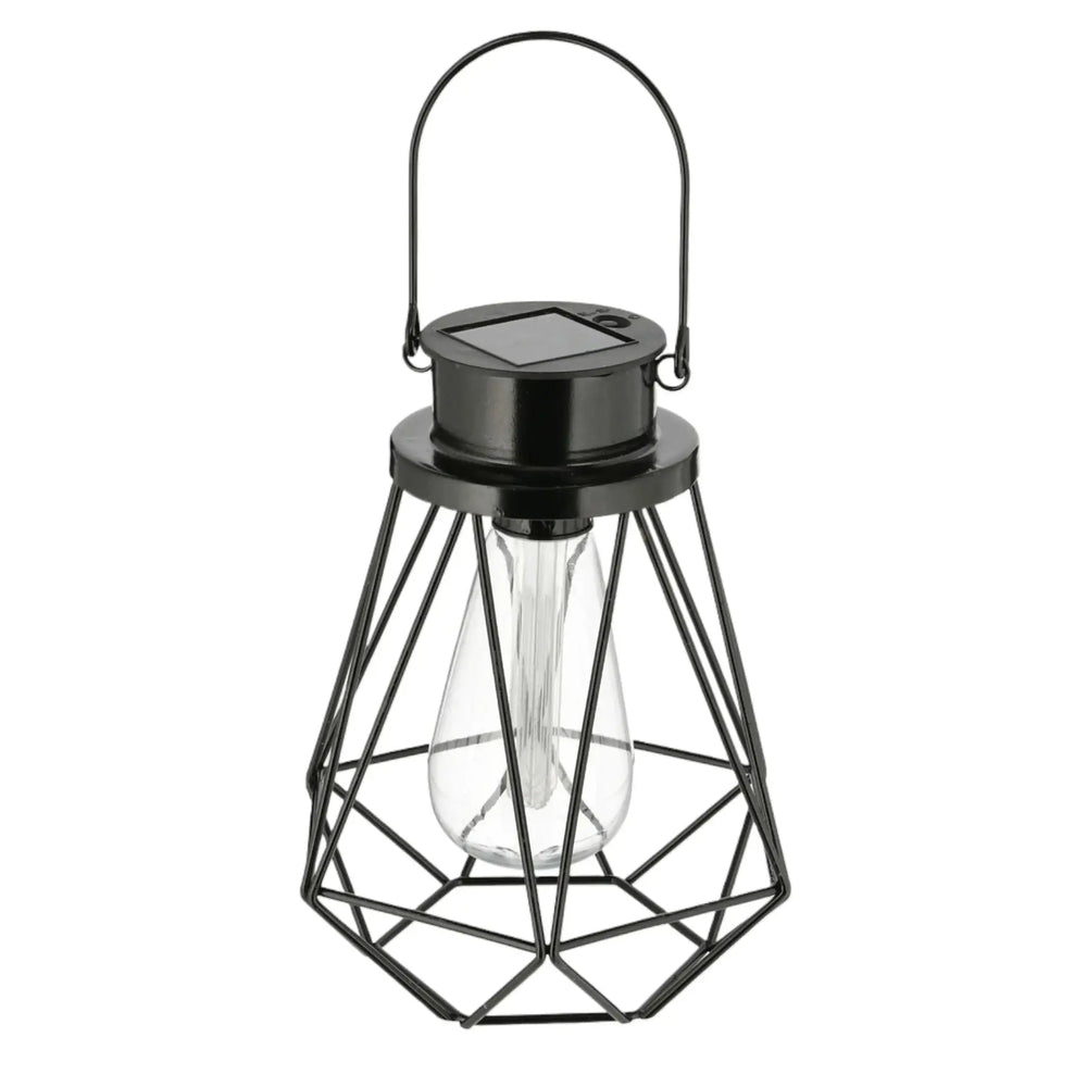 Solarleuchte Außen schwarz Metall stehend hängend Gartenbeleuchtung warmweiß LED